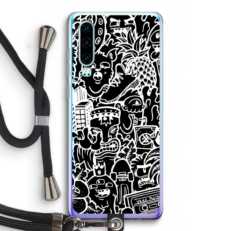 Vexx Black Mixtape: Huawei P30 Transparant Hoesje met koord