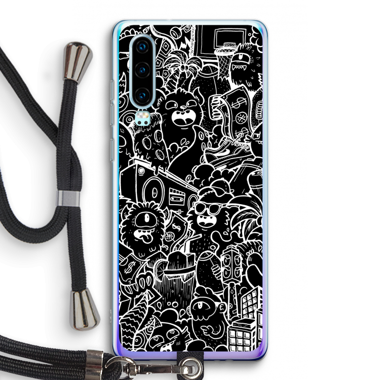 Vexx Black City : Huawei P30 Transparant Hoesje met koord