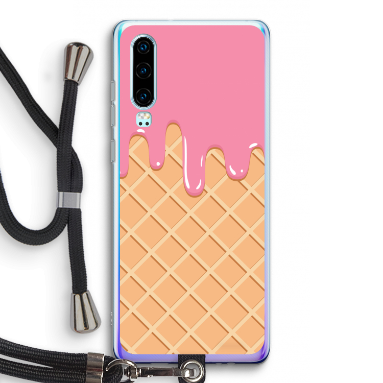Ice cream: Huawei P30 Transparant Hoesje met koord