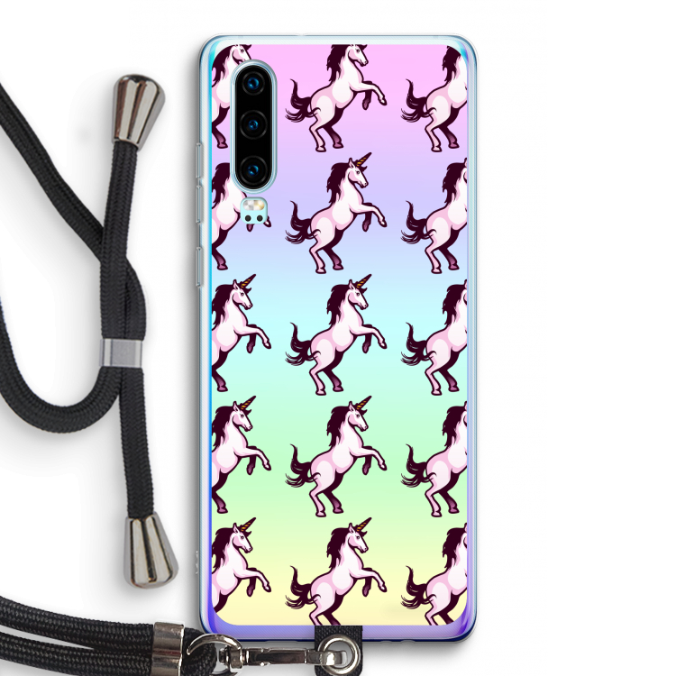 Musketon Unicorn: Huawei P30 Transparant Hoesje met koord