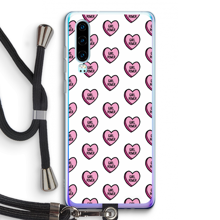 GIRL POWER: Huawei P30 Transparant Hoesje met koord