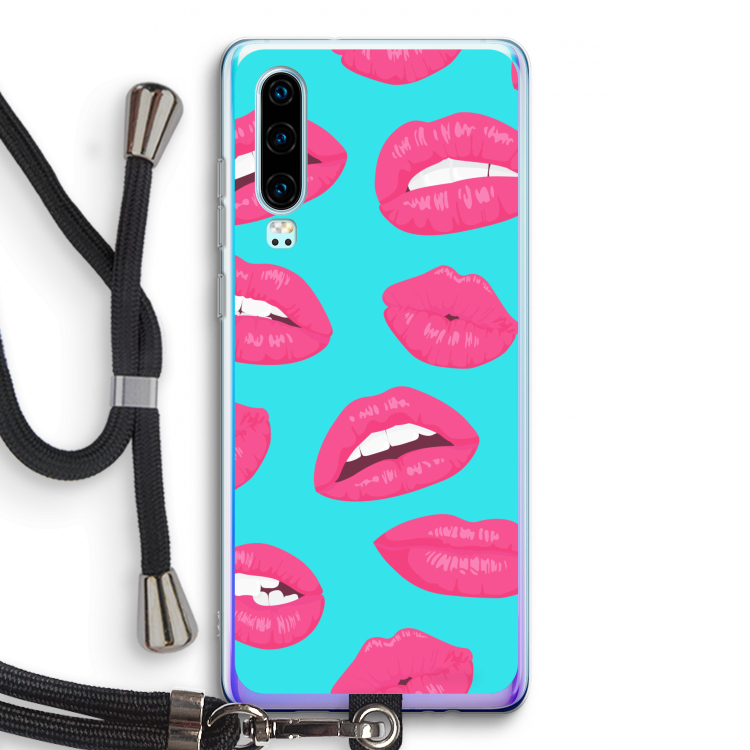 Bite my lip: Huawei P30 Transparant Hoesje met koord