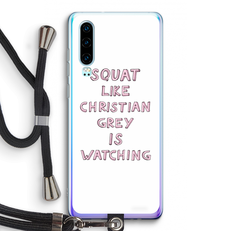 Christian Grey: Huawei P30 Transparant Hoesje met koord
