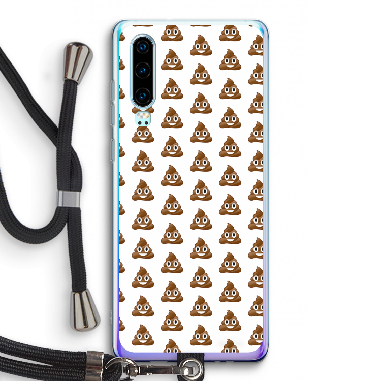 Poop emoji: Huawei P30 Transparant Hoesje met koord