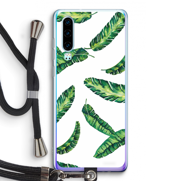 Lange bladeren: Huawei P30 Transparant Hoesje met koord