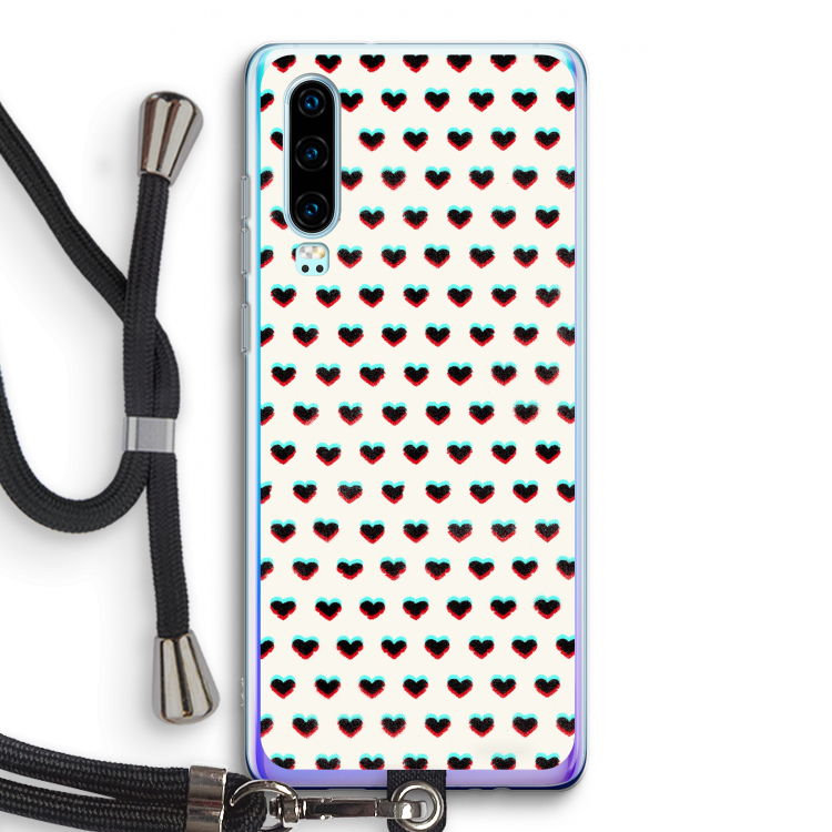 Hartjes: Huawei P30 Transparant Hoesje met koord