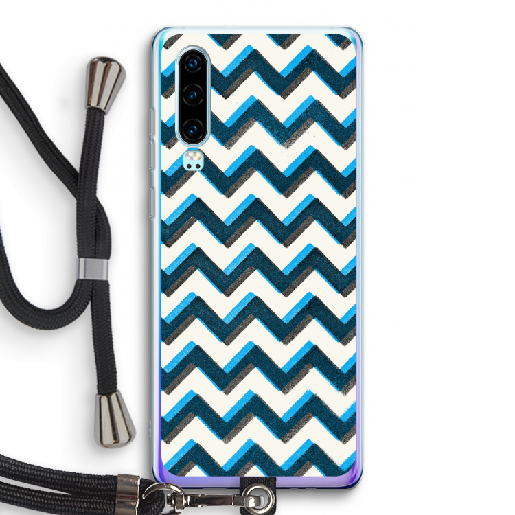 Onderbroken lijn: Huawei P30 Transparant Hoesje met koord