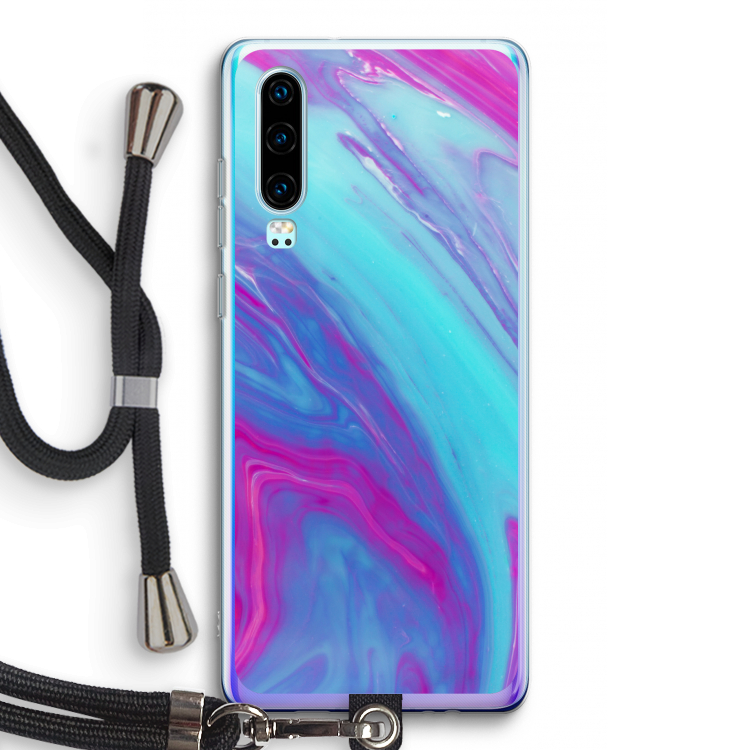 Zweverige regenboog: Huawei P30 Transparant Hoesje met koord
