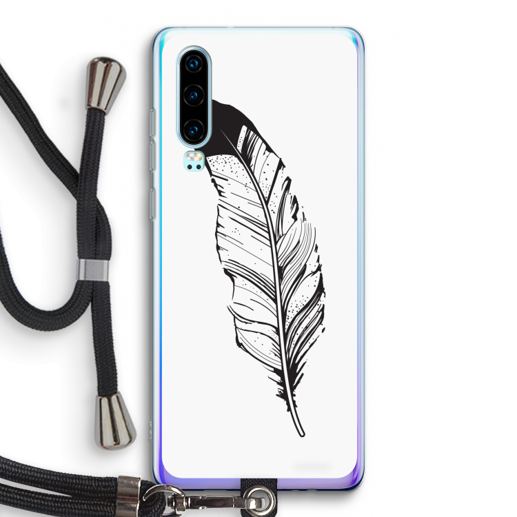 Pluim: Huawei P30 Transparant Hoesje met koord