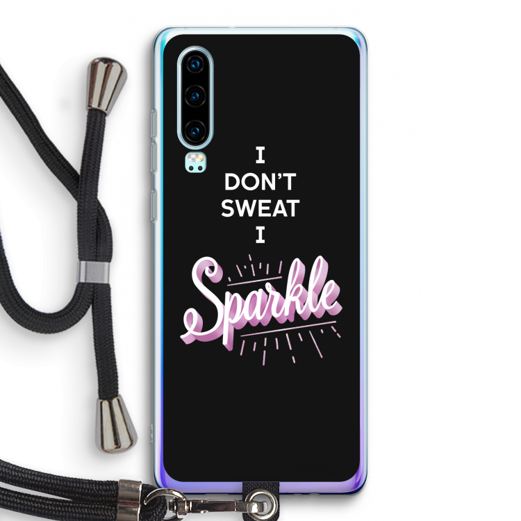Sparkle quote: Huawei P30 Transparant Hoesje met koord