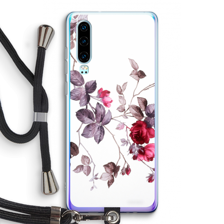 Mooie bloemen: Huawei P30 Transparant Hoesje met koord