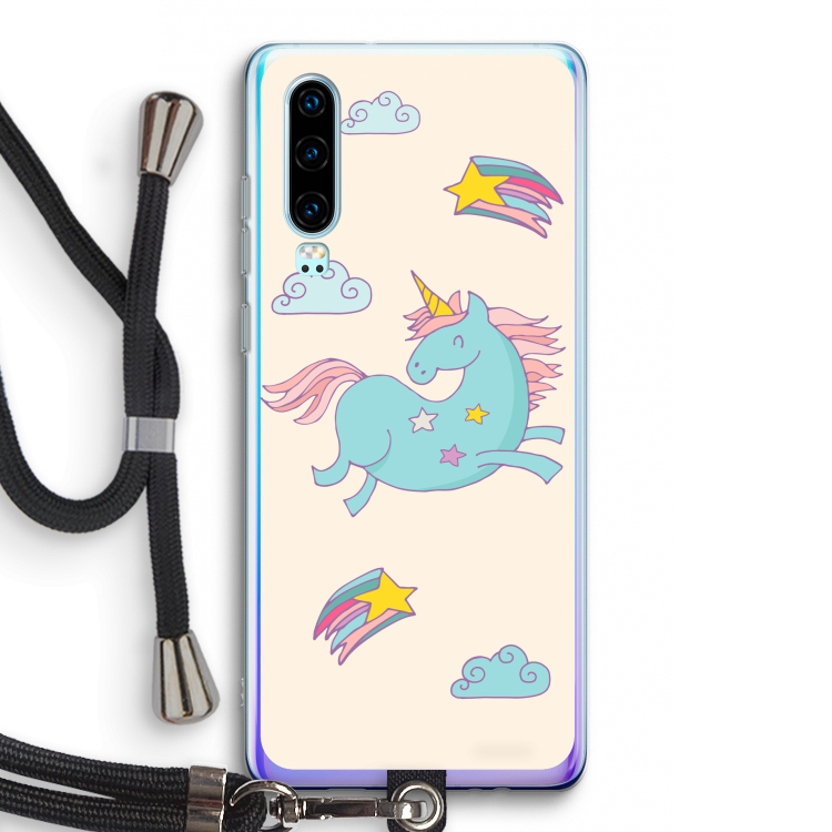 Vliegende eenhoorn: Huawei P30 Transparant Hoesje met koord