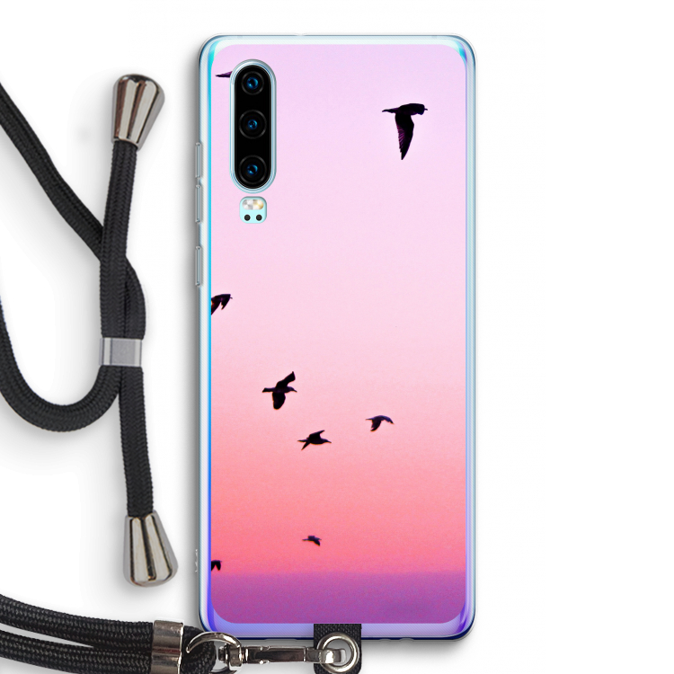 Fly away: Huawei P30 Transparant Hoesje met koord