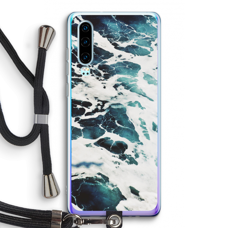 Golven: Huawei P30 Transparant Hoesje met koord