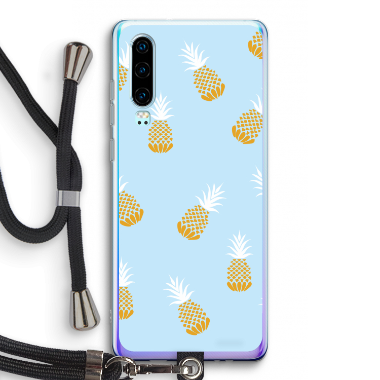 Ananasjes: Huawei P30 Transparant Hoesje met koord