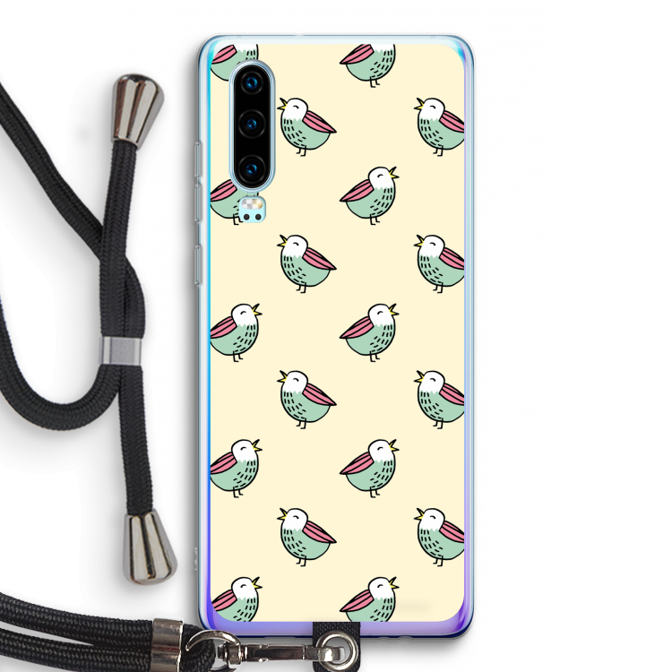 Vogeltjes: Huawei P30 Transparant Hoesje met koord