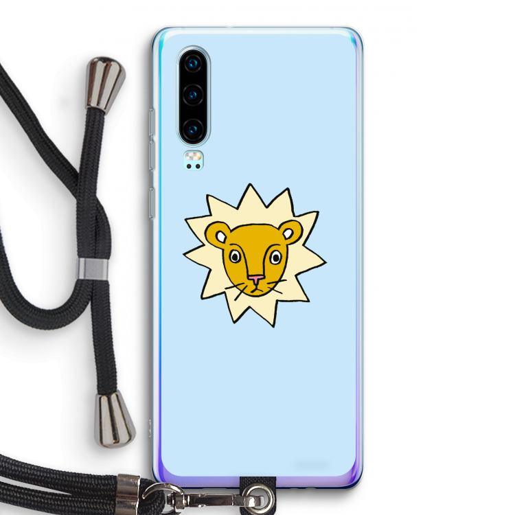 Kleine leeuw: Huawei P30 Transparant Hoesje met koord