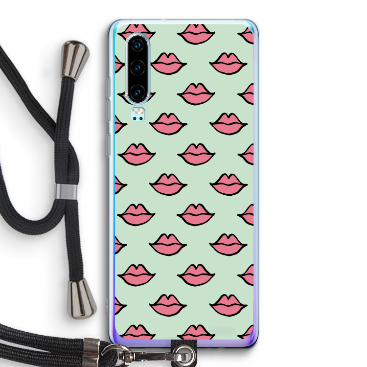 Lipjes: Huawei P30 Transparant Hoesje met koord
