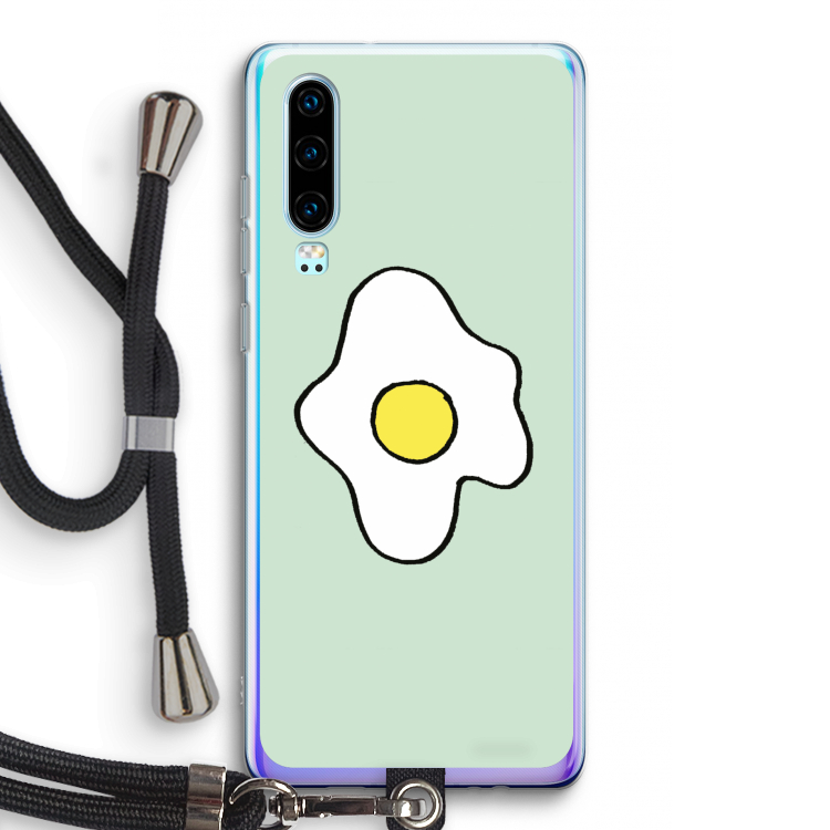 Spiegelei: Huawei P30 Transparant Hoesje met koord