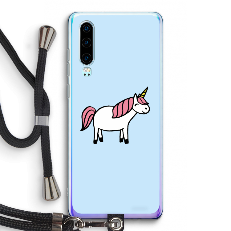 Eenhoorn: Huawei P30 Transparant Hoesje met koord