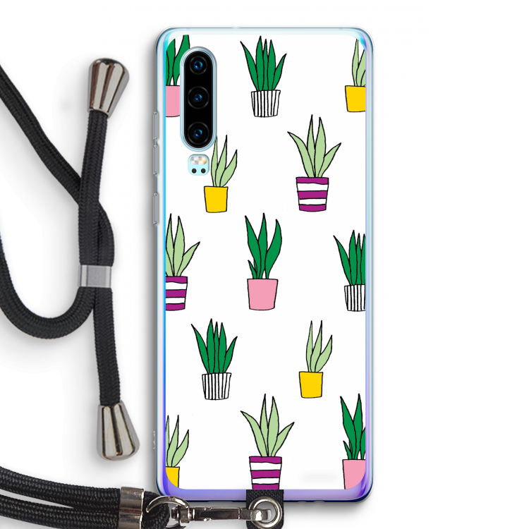 Sanseveria: Huawei P30 Transparant Hoesje met koord