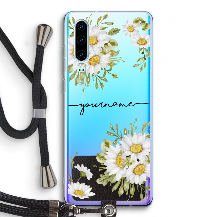 Daisies: Huawei P30 Transparant Hoesje met koord