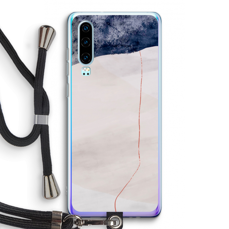 Stone White: Huawei P30 Transparant Hoesje met koord