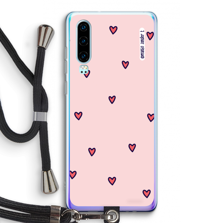 Hartjes: Huawei P30 Transparant Hoesje met koord