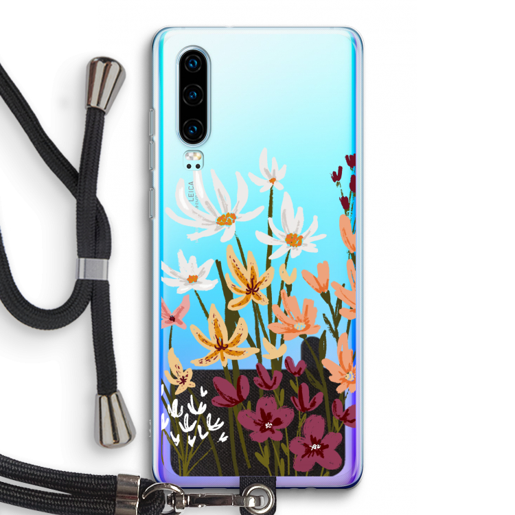 Painted wildflowers: Huawei P30 Transparant Hoesje met koord