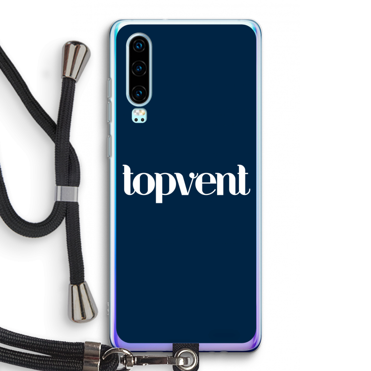 Topvent Navy: Huawei P30 Transparant Hoesje met koord