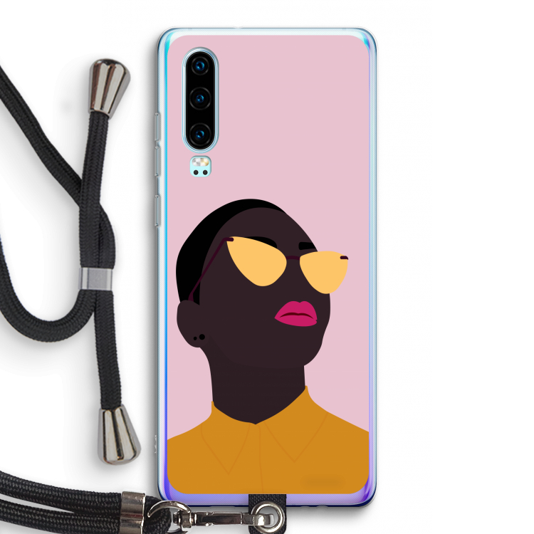 Yellow glasses: Huawei P30 Transparant Hoesje met koord