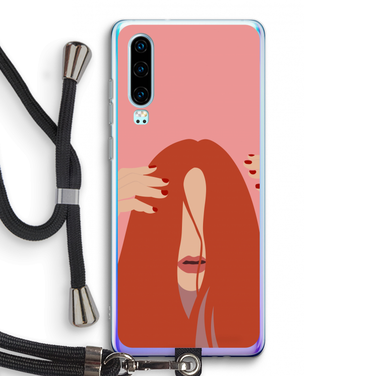 Woke up like this: Huawei P30 Transparant Hoesje met koord