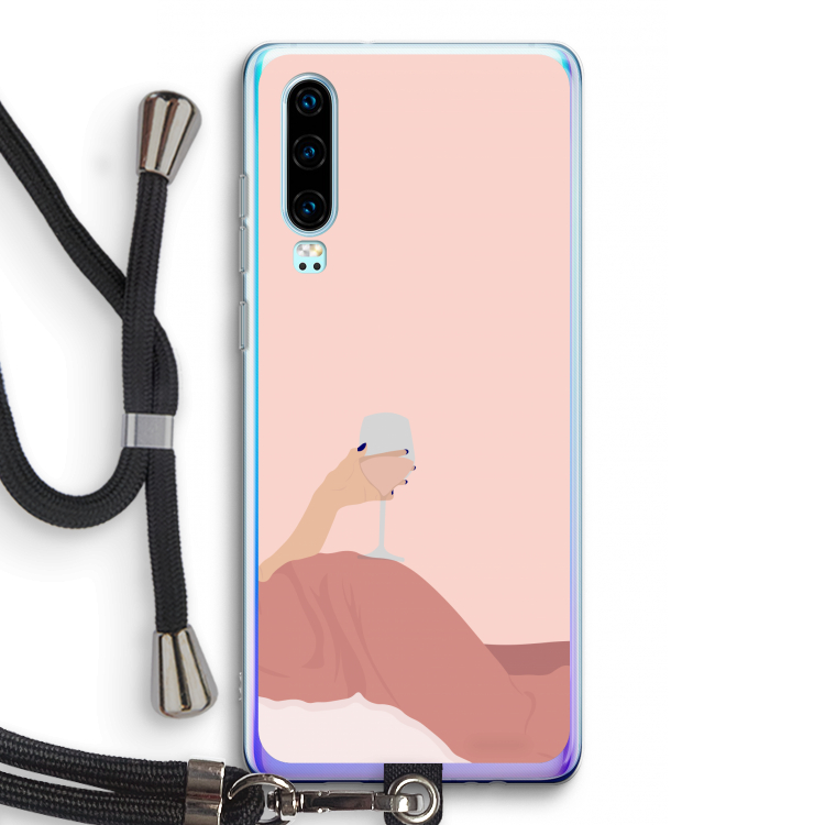 Wine: Huawei P30 Transparant Hoesje met koord