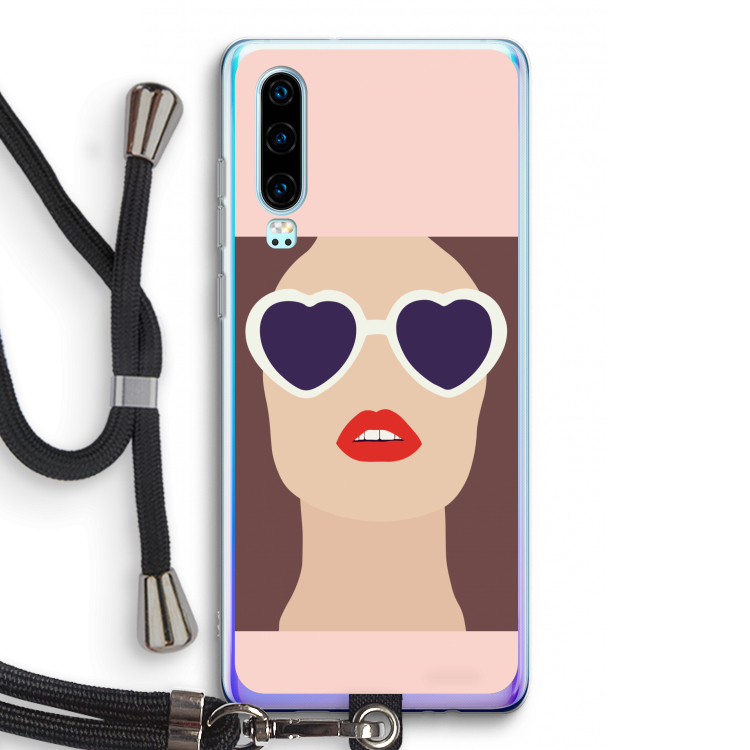 Red lips: Huawei P30 Transparant Hoesje met koord