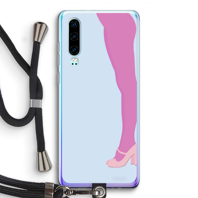 Pink panty: Huawei P30 Transparant Hoesje met koord