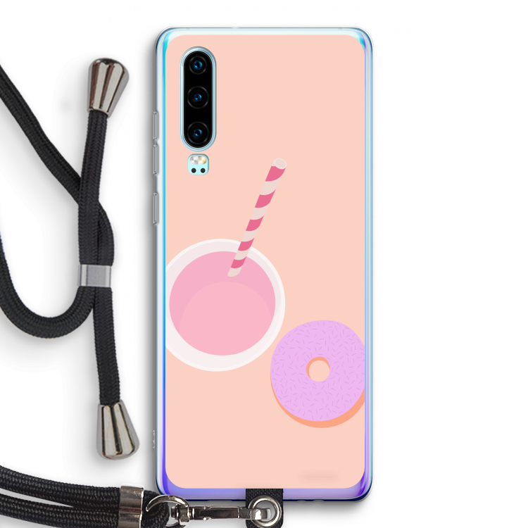 Donut: Huawei P30 Transparant Hoesje met koord