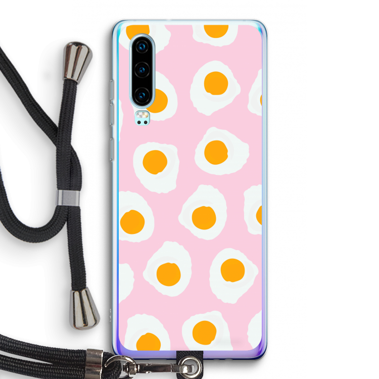 Dancing eggs: Huawei P30 Transparant Hoesje met koord