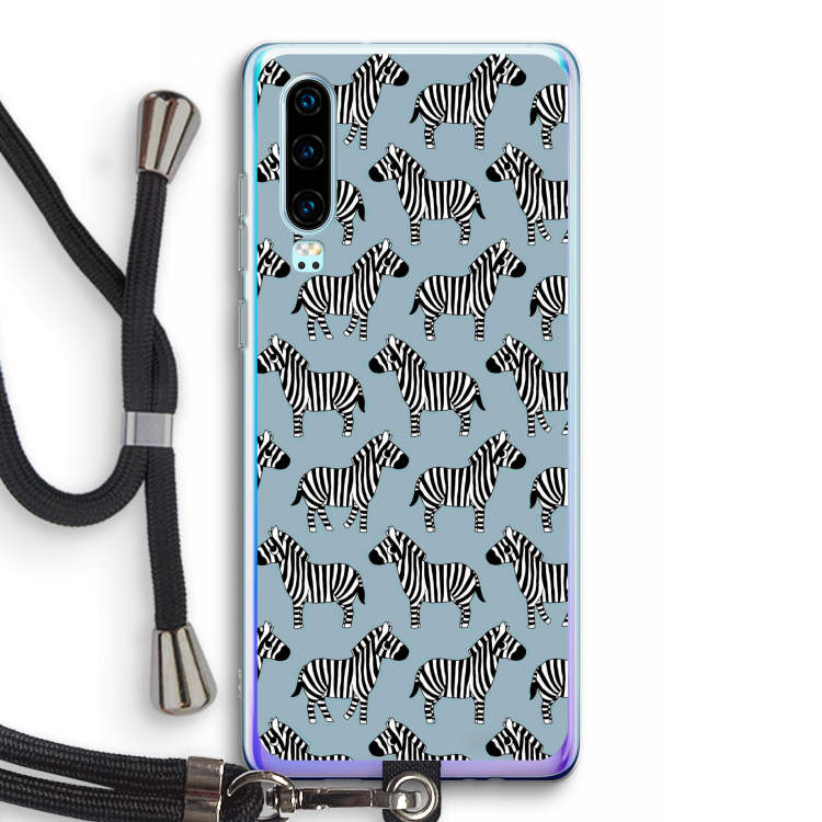 Zebra: Huawei P30 Transparant Hoesje met koord