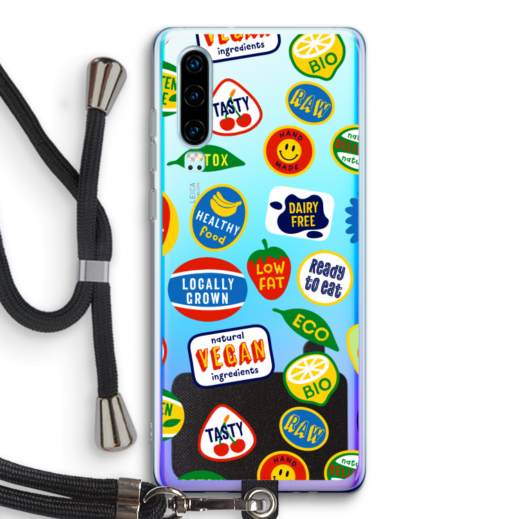 Fruitsticker: Huawei P30 Transparant Hoesje met koord