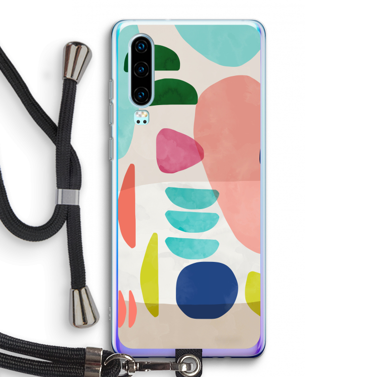 Bold Rounded Shapes: Huawei P30 Transparant Hoesje met koord