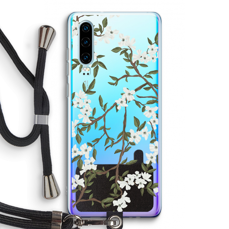 Blossoming spring: Huawei P30 Transparant Hoesje met koord