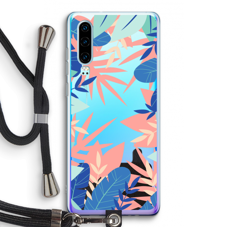 Tropisch: Huawei P30 Transparant Hoesje met koord