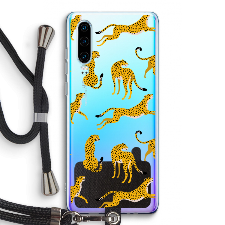 Luipaard: Huawei P30 Transparant Hoesje met koord