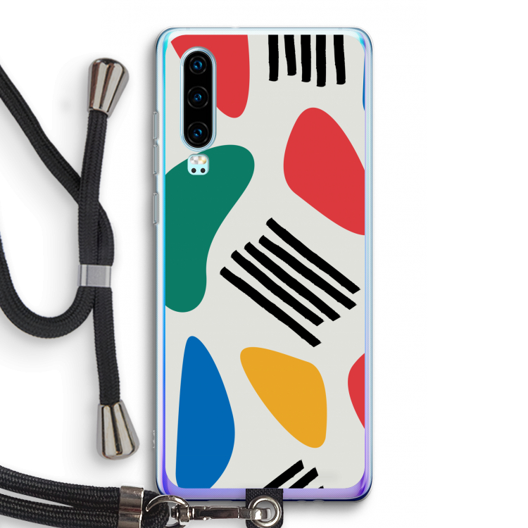 Illustratieve pop 1: Huawei P30 Transparant Hoesje met koord