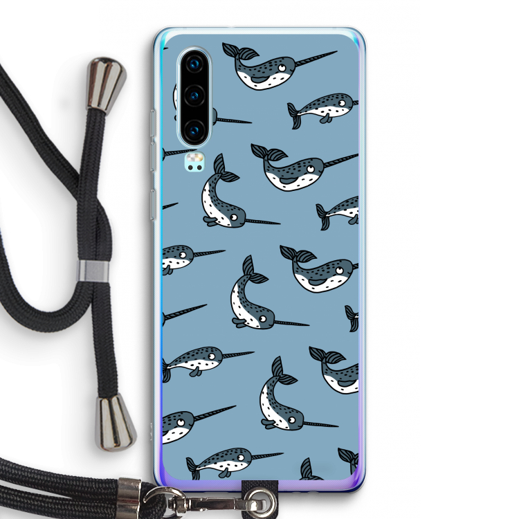 Narwhal: Huawei P30 Transparant Hoesje met koord