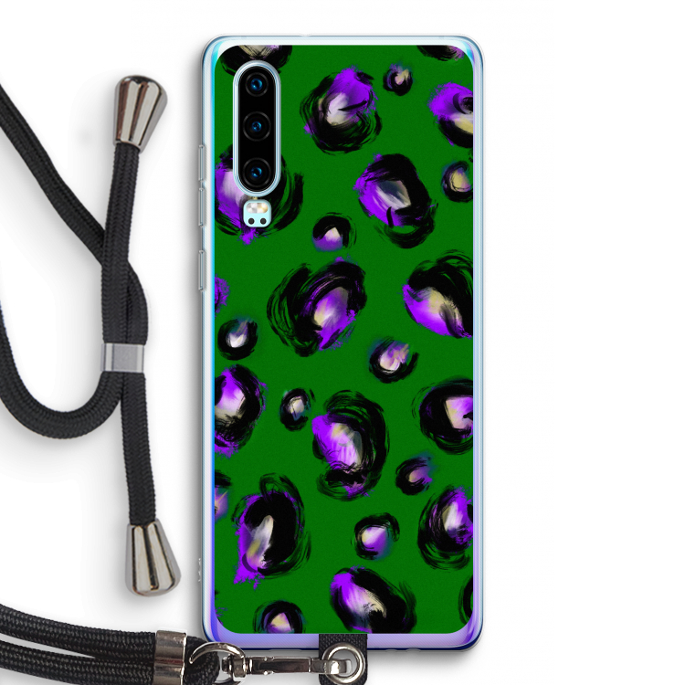 Green Cheetah: Huawei P30 Transparant Hoesje met koord