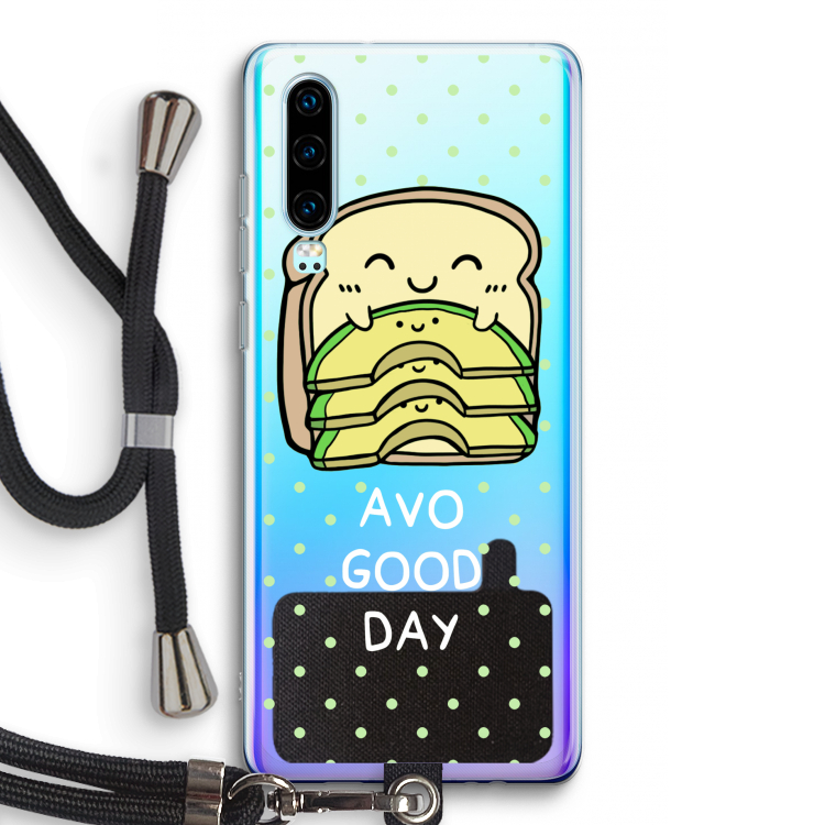 Avo Good Day: Huawei P30 Transparant Hoesje met koord