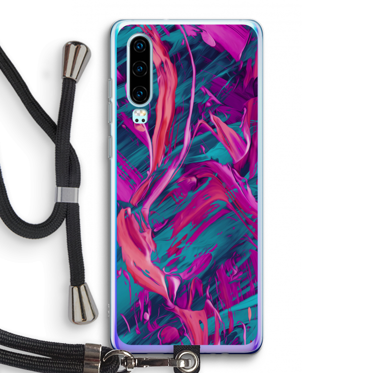 Pink Clouds: Huawei P30 Transparant Hoesje met koord