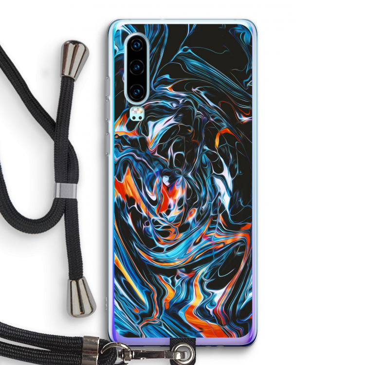 Black Unicorn: Huawei P30 Transparant Hoesje met koord