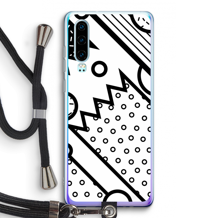 Pop Art #4: Huawei P30 Transparant Hoesje met koord